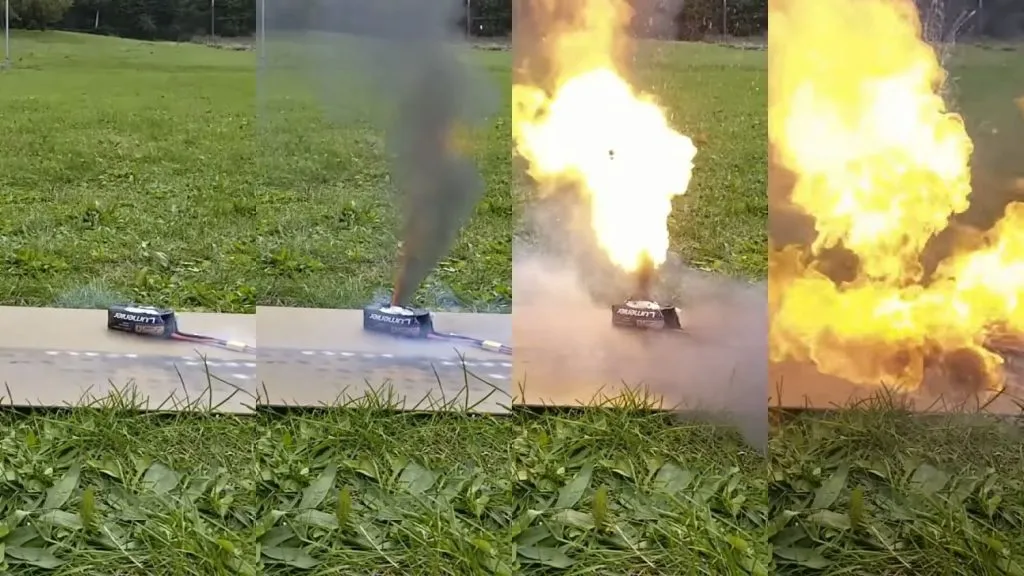 Lithium battery fire
